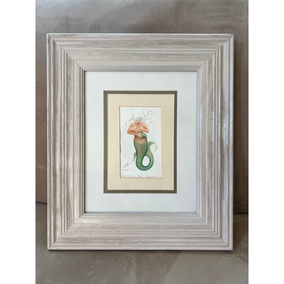 Roberty Kline Other - Framed Print Nursing Mermaid Sea Maiden #36 & Sea Baby #17 by Robert Kline Art
